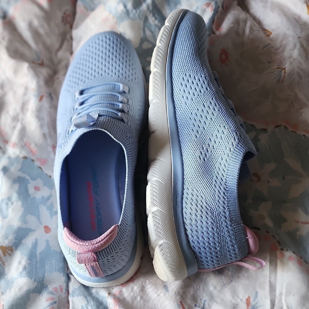 Skechers Light Blue Athletic Shoes
